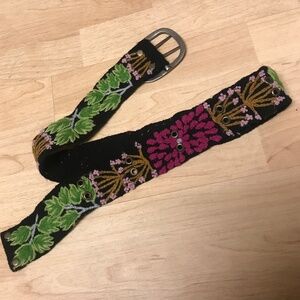 Jenny Krauss 100% Wool Leaf and floral Embroidered Bohemian Velt